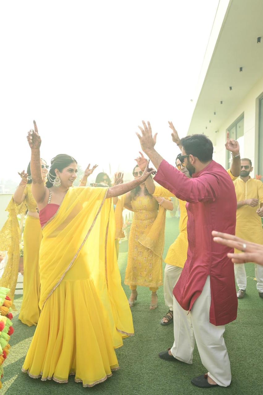 Yellow Georgette Saree