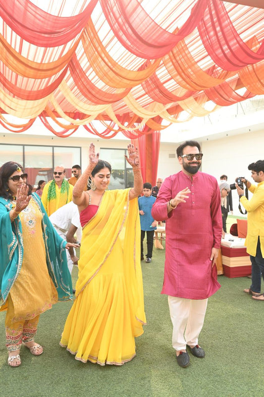 Yellow Georgette Saree