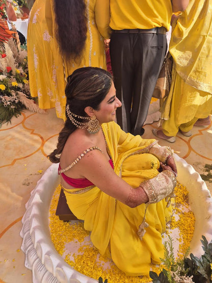 Yellow Georgette Saree