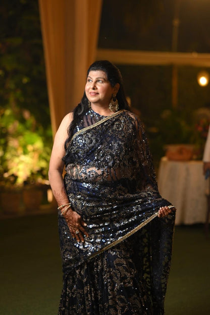 Midnight Blue Saree