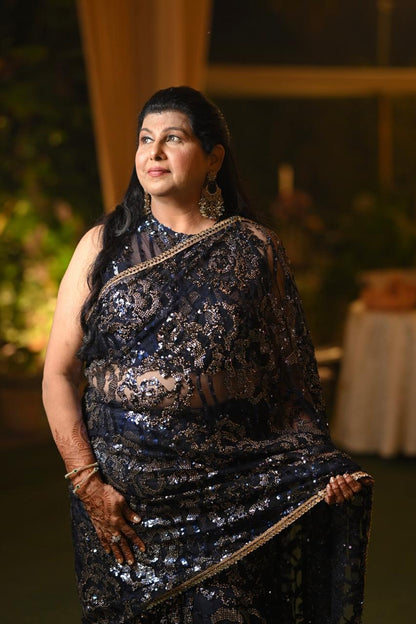 Midnight Blue Saree