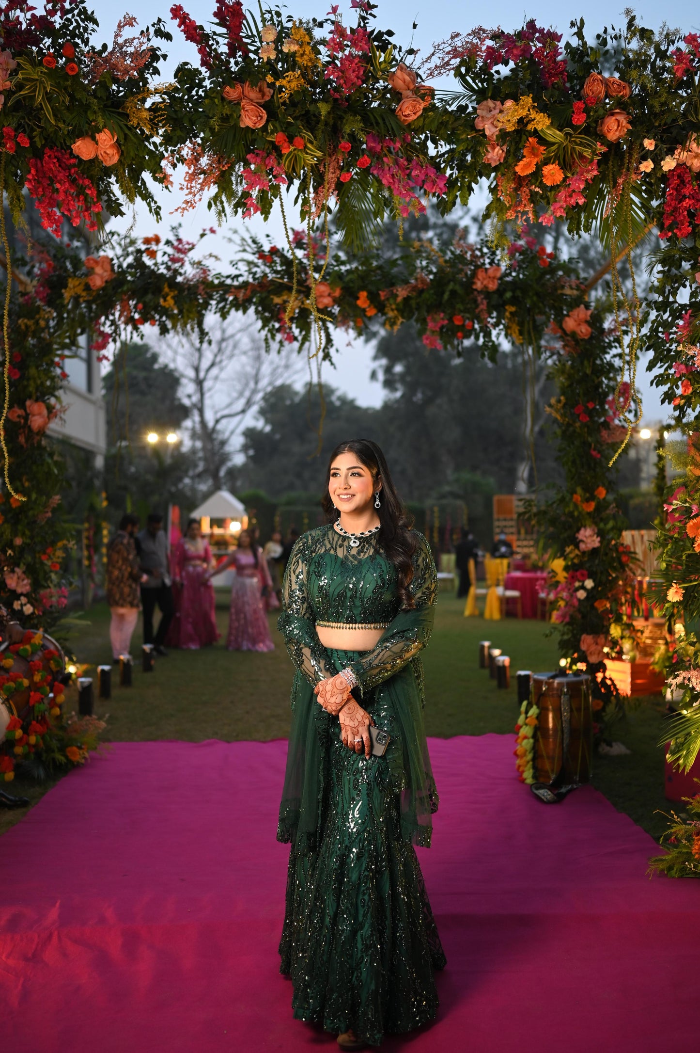 Green Fish Cut Lehenga