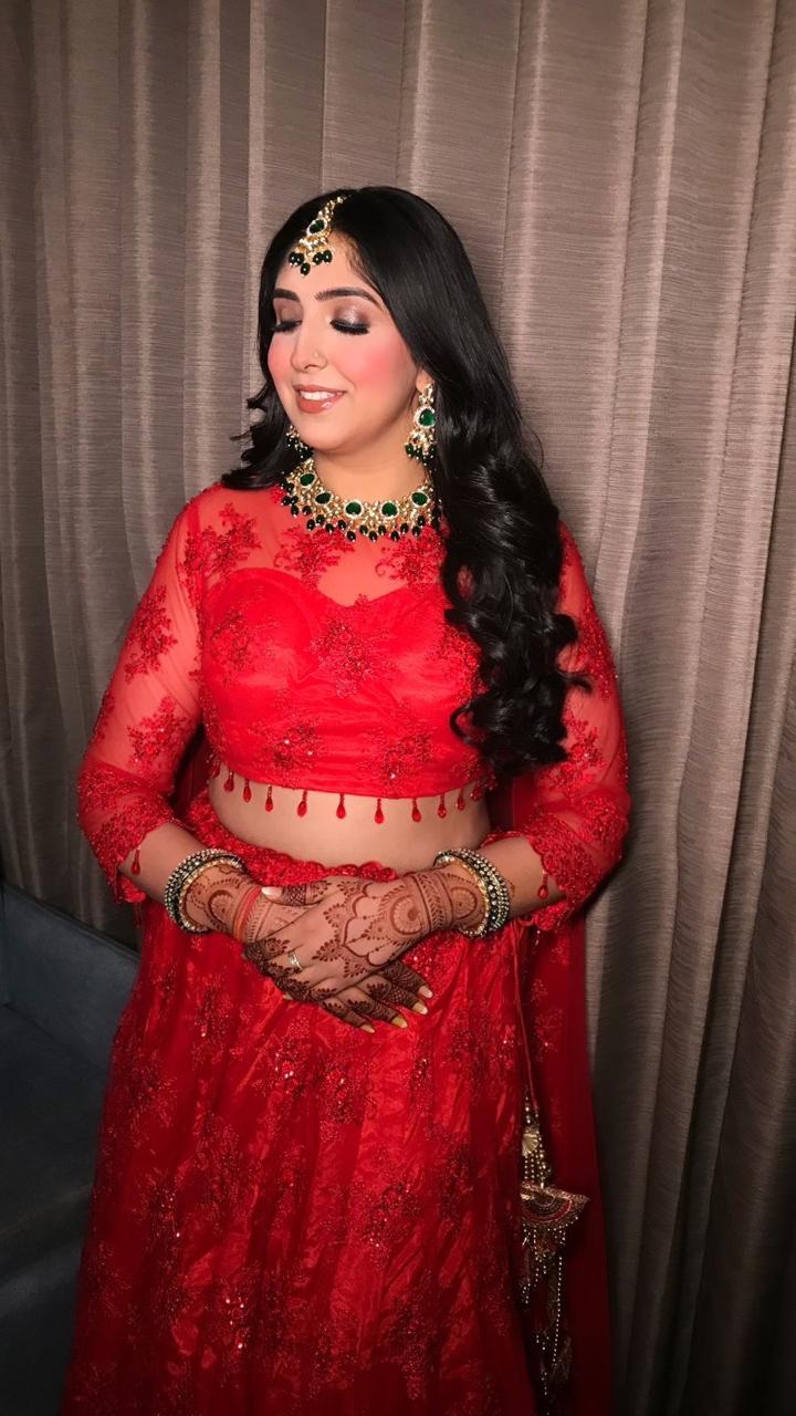 Red Reverie Lehenga