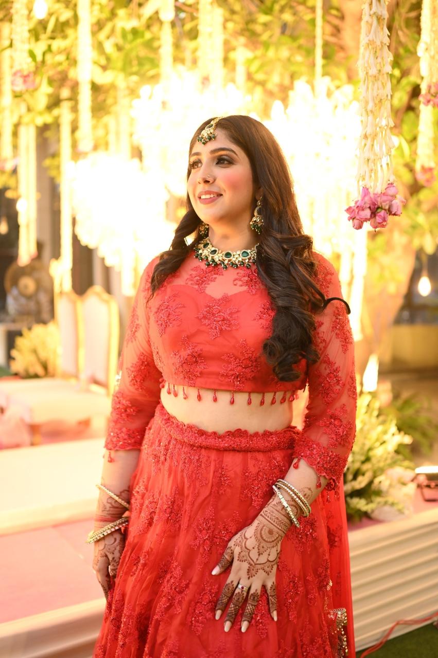 Red Reverie Lehenga