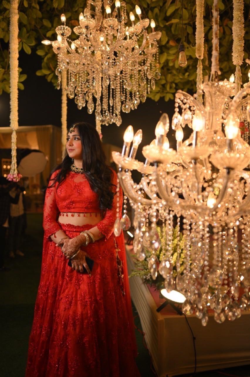 Red Reverie Lehenga